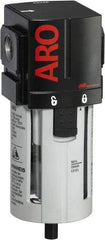 ARO/Ingersoll-Rand - 3/4" Port, 7.913" High x 2.874" Wide Standard Filter with Polycarbonate Bowl, Automatic Drain - 216 SCFM, 150 Max psi, 125°F Max Temp, Modular Connection, Bowl Guard, 2.3 oz Bowl Capacity - Eagle Tool & Supply