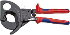 Knipex - 11" OAL, 24 AWG Capacity, Cable Cutter Pliers - Ratchet Head, Comfort Grip Handles, with Spring - Eagle Tool & Supply