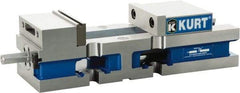 Kurt - 4" Jaw Width, 6" Jaw Opening Capacity, Horizontal Stationary Machine Vise - Reverse Manual Operation, 7,500 Lb Capacity, 1 Station, 13.985" Long x 3.4900" High x 1-15/64" Deep, 1.235" Jaw Height, Ductile Iron - Eagle Tool & Supply