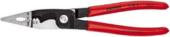 Knipex - 12 AWG to 14 AWG Stripping, 20 AWG Crimping, 19/32" Cutting Capacity Wire Stripper/Crimper - 8" OAL, Plastic Dipped Handle - Eagle Tool & Supply