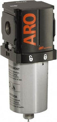ARO/Ingersoll-Rand - 1/4" Port Coalescing Filter - Metal Bowl, Manual Drain, 250 Max psi, 0.3 Micron Rating, 1.575" Long x 1.811" Wide x 4.303" High - Eagle Tool & Supply