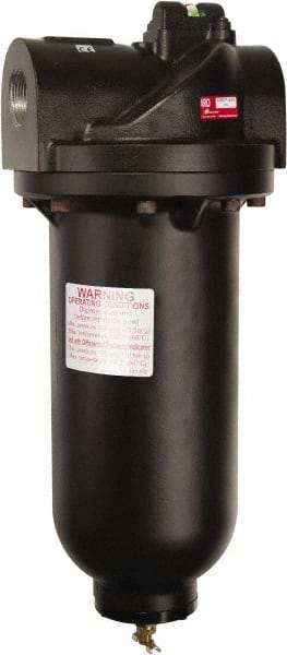 ARO/Ingersoll-Rand - 2" Port Coalescing Filter - Metal Bowl, Automatic Drain, 300 Max psi, 0.01 Micron Rating, 7.8" Long x 7-3/4" Wide x 18.52" High - Eagle Tool & Supply