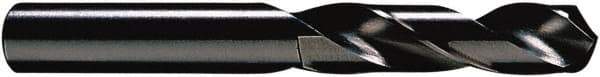 Hertel - 0.323" 118° Spiral Flute High Speed Steel Screw Machine Drill Bit - Oxide Finish, Right Hand Cut, 1-11/16" Flute Length, 2-15/16" OAL, Standard Point, Straight Shank - Eagle Tool & Supply