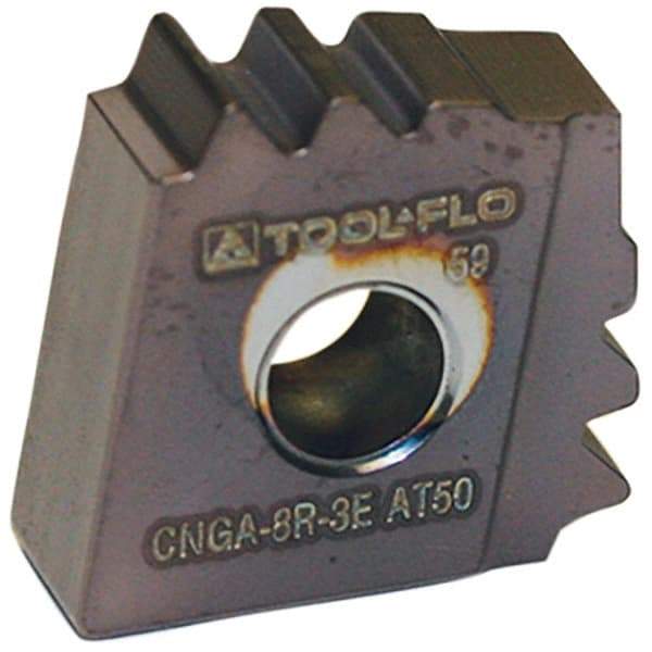Tool-Flo - CNGA Grade AC50F, External API Round Threading Insert - 8 TPI Ext Pitch, AlTiN Finish, Carbide - Eagle Tool & Supply