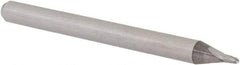 Accupro - 0.0394" Diam, 0.058" LOC, 2 Flute Solid Carbide Ball End Mill - Uncoated, Single End, 1-1/2" OAL, 1/8" Shank Diam, Spiral Flute - Eagle Tool & Supply