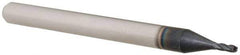 Accupro - 0.0394" Diam, 0.117" LOC, 4 Flute Solid Carbide Ball End Mill - AlTiN Finish, Single End, 1-1/2" OAL, 1/8" Shank Diam, Spiral Flute - Eagle Tool & Supply
