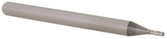 Accupro - 0.037" Diam, 0.111" LOC, 4 Flute Solid Carbide Ball End Mill - Uncoated, Single End, 1-1/2" OAL, 1/8" Shank Diam, Spiral Flute - Eagle Tool & Supply