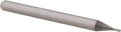 Accupro - 0.026" Diam, 0.078" LOC, 4 Flute Solid Carbide Ball End Mill - Uncoated, Single End, 1-1/2" OAL, 1/8" Shank Diam, Spiral Flute - Eagle Tool & Supply