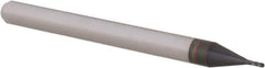 Accupro - 0.023" Diam, 0.069" LOC, 4 Flute Solid Carbide Ball End Mill - AlTiN Finish, Single End, 1-1/2" OAL, 1/8" Shank Diam, Spiral Flute - Eagle Tool & Supply