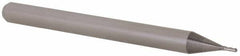 Accupro - 0.023" Diam, 0.069" LOC, 4 Flute Solid Carbide Ball End Mill - Uncoated, Single End, 1-1/2" OAL, 1/8" Shank Diam, Spiral Flute - Eagle Tool & Supply