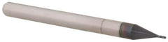 Accupro - 0.02" Diam, 0.06" LOC, 4 Flute Solid Carbide Ball End Mill - AlTiN Finish, Single End, 1-1/2" OAL, 1/8" Shank Diam, Spiral Flute - Eagle Tool & Supply