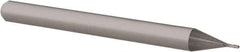 Accupro - 0.02" Diam, 0.06" LOC, 4 Flute Solid Carbide Ball End Mill - Uncoated, Single End, 1-1/2" OAL, 1/8" Shank Diam, Spiral Flute - Eagle Tool & Supply