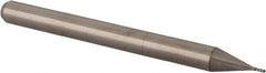 Accupro - 0.013" Diam, 0.039" LOC, 4 Flute Solid Carbide Ball End Mill - Uncoated, Single End, 1-1/2" OAL, 1/8" Shank Diam, Spiral Flute - Eagle Tool & Supply