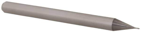 Accupro - 0.012" Diam, 0.036" LOC, 4 Flute Solid Carbide Ball End Mill - Uncoated, Single End, 1-1/2" OAL, 1/8" Shank Diam, Spiral Flute - Eagle Tool & Supply