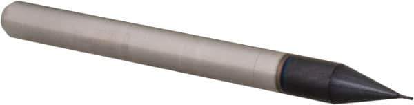 Accupro - 0.011" Diam, 0.033" LOC, 4 Flute Solid Carbide Ball End Mill - AlTiN Finish, Single End, 1-1/2" OAL, 1/8" Shank Diam, Spiral Flute - Eagle Tool & Supply