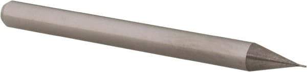 Accupro - 0.011" Diam, 0.033" LOC, 4 Flute Solid Carbide Ball End Mill - Uncoated, Single End, 1-1/2" OAL, 1/8" Shank Diam, Spiral Flute - Eagle Tool & Supply