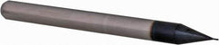Accupro - 0.01" Diam, 0.03" LOC, 4 Flute Solid Carbide Ball End Mill - AlTiN Finish, Single End, 1-1/2" OAL, 1/8" Shank Diam, Spiral Flute - Eagle Tool & Supply