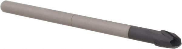 Accupro - 3/16" Diam, 9/32" LOC, 2 Flute Solid Carbide Ball End Mill - AlTiN Finish, Single End, 2-1/2" OAL, 5/32" Shank Diam, Spiral Flute - Eagle Tool & Supply