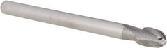 Accupro - 3/8" Diam, 9/16" LOC, 2 Flute Solid Carbide Ball End Mill - Uncoated, Single End, 4" OAL, 5/16" Shank Diam, Spiral Flute - Eagle Tool & Supply