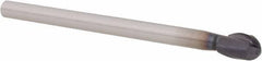 Accupro - 1/4" Diam, 3/8" LOC, 2 Flute Solid Carbide Ball End Mill - AlTiN Finish, Single End, 3" OAL, 3/16" Shank Diam, Spiral Flute - Eagle Tool & Supply