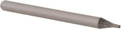 Accupro - 0.0394" Diam, 0.058" LOC, 4 Flute Solid Carbide Ball End Mill - Uncoated, Single End, 1-1/2" OAL, 1/8" Shank Diam, Spiral Flute - Eagle Tool & Supply
