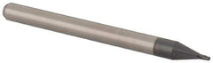 Accupro - 0.026" Diam, 0.039" LOC, 4 Flute Solid Carbide Ball End Mill - AlTiN Finish, Single End, 1-1/2" OAL, 1/8" Shank Diam, Spiral Flute - Eagle Tool & Supply