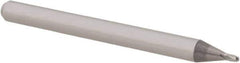 Accupro - 0.038" Diam, 0.057" LOC, 4 Flute Solid Carbide Ball End Mill - Uncoated, Single End, 1-1/2" OAL, 1/8" Shank Diam, Spiral Flute - Eagle Tool & Supply