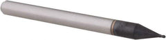 Accupro - 0.024" Diam, 0.036" LOC, 4 Flute Solid Carbide Ball End Mill - AlTiN Finish, Single End, 1-1/2" OAL, 1/8" Shank Diam, Spiral Flute - Eagle Tool & Supply
