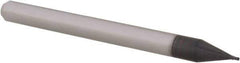 Accupro - 0.02" Diam, 0.03" LOC, 4 Flute Solid Carbide Ball End Mill - AlTiN Finish, Single End, 1-1/2" OAL, 1/8" Shank Diam, Spiral Flute - Eagle Tool & Supply