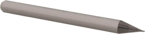 Accupro - 0.014" Diam, 0.021" LOC, 4 Flute Solid Carbide Ball End Mill - Uncoated, Single End, 1-1/2" OAL, 1/8" Shank Diam, Spiral Flute - Eagle Tool & Supply