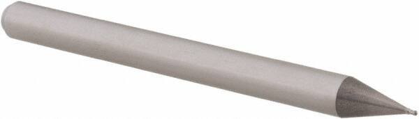 Accupro - 0.016" Diam, 0.024" LOC, 4 Flute Solid Carbide Ball End Mill - Uncoated, Single End, 1-1/2" OAL, 1/8" Shank Diam, Spiral Flute - Eagle Tool & Supply