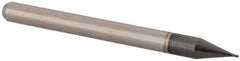 Accupro - 0.01" Diam, 0.015" LOC, 4 Flute Solid Carbide Ball End Mill - AlTiN Finish, Single End, 1-1/2" OAL, 1/8" Shank Diam, Spiral Flute - Eagle Tool & Supply
