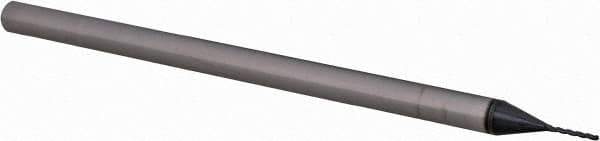 Accupro - 0.02" Diam, 0.16" LOC, 3 Flute Solid Carbide Ball End Mill - AlTiN Finish, Single End, 2-1/2" OAL, 1/8" Shank Diam, Spiral Flute - Eagle Tool & Supply