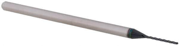 Accupro - 1/32" Diam, 3/8" LOC, 3 Flute Solid Carbide Ball End Mill - AlTiN Finish, Single End, 2-1/2" OAL, 1/8" Shank Diam, Spiral Flute - Eagle Tool & Supply