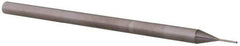 Accupro - 0.02" Diam, 0.03" LOC, 3 Flute Solid Carbide Ball End Mill - Uncoated, Single End, 2-1/2" OAL, 1/8" Shank Diam, Spiral Flute - Eagle Tool & Supply