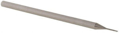 Accupro - 0.025" Diam, 0.037" LOC, 3 Flute Solid Carbide Ball End Mill - Uncoated, Single End, 2-1/2" OAL, 1/8" Shank Diam, Spiral Flute - Eagle Tool & Supply