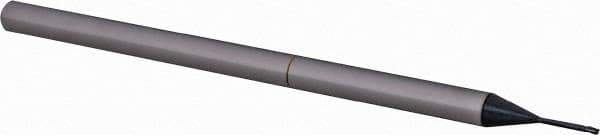 Accupro - 0.025" Diam, 0.037" LOC, 3 Flute Solid Carbide Ball End Mill - AlTiN Finish, Single End, 2-1/2" OAL, 1/8" Shank Diam, Spiral Flute - Eagle Tool & Supply