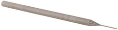 Accupro - 0.02" Diam, 0.03" LOC, 3 Flute Solid Carbide Ball End Mill - Uncoated, Single End, 2-1/2" OAL, 1/8" Shank Diam, Spiral Flute - Eagle Tool & Supply