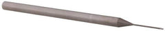 Accupro - 0.02" Diam, 0.03" LOC, 3 Flute Solid Carbide Ball End Mill - Uncoated, Single End, 2-1/2" OAL, 1/8" Shank Diam, Spiral Flute - Eagle Tool & Supply