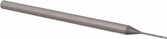 Accupro - 0.025" Diam, 0.037" LOC, 3 Flute Solid Carbide Ball End Mill - Uncoated, Single End, 2-1/2" OAL, 1/8" Shank Diam, Spiral Flute - Eagle Tool & Supply