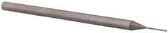 Accupro - 0.02" Diam, 0.03" LOC, 3 Flute Solid Carbide Ball End Mill - Uncoated, Single End, 2-1/2" OAL, 1/8" Shank Diam, Spiral Flute - Eagle Tool & Supply
