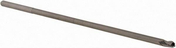 Accupro - 1/8" Diam, 3/16" LOC, 3 Flute Solid Carbide Ball End Mill - Uncoated, Single End, 4" OAL, 1/8" Shank Diam, Spiral Flute - Eagle Tool & Supply
