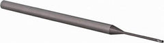 Accupro - 0.035" Diam, 0.052" LOC, 3 Flute Solid Carbide Ball End Mill - Uncoated, Single End, 2-1/2" OAL, 1/8" Shank Diam, Spiral Flute - Eagle Tool & Supply