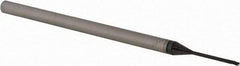 Accupro - 0.035" Diam, 0.052" LOC, 3 Flute Solid Carbide Ball End Mill - AlTiN Finish, Single End, 2-1/2" OAL, 1/8" Shank Diam, Spiral Flute - Eagle Tool & Supply
