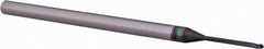 Accupro - 0.04" Diam, 0.06" LOC, 3 Flute Solid Carbide Ball End Mill - AlTiN Finish, Single End, 2-1/2" OAL, 1/8" Shank Diam, Spiral Flute - Eagle Tool & Supply