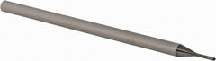 Accupro - 0.035" Diam, 0.052" LOC, 3 Flute Solid Carbide Ball End Mill - Uncoated, Single End, 2-1/2" OAL, 1/8" Shank Diam, Spiral Flute - Eagle Tool & Supply