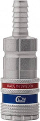 CEJN - Hose Barb Asian Pneumatic Hose Safety Coupler - Steel/Brass, 1/4" Body Diam, 1/4" Hose ID - Eagle Tool & Supply