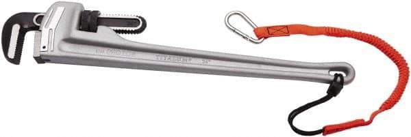 Proto - 12" Aluminum Tethered Straight Pipe Wrench - 2" Pipe Capacity - Eagle Tool & Supply