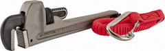 Proto - 10" Aluminum Tethered Straight Pipe Wrench - 1-1/2" Pipe Capacity - Eagle Tool & Supply