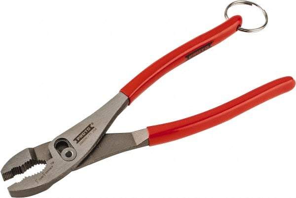 Proto - 10" OAL, 2-11/64" Jaw Length, 1-13/32" Jaw Width, Tethered, Slip Joint Pliers - 2 Positions, Slip Joint Head, Slip Joint Plier Tool - Eagle Tool & Supply